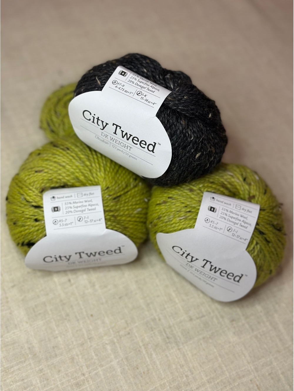 3x 50g + 40g Knit Picks City Tweed 4 DK -Merino, Alpaca, Tweed- #CI56 & #19-5